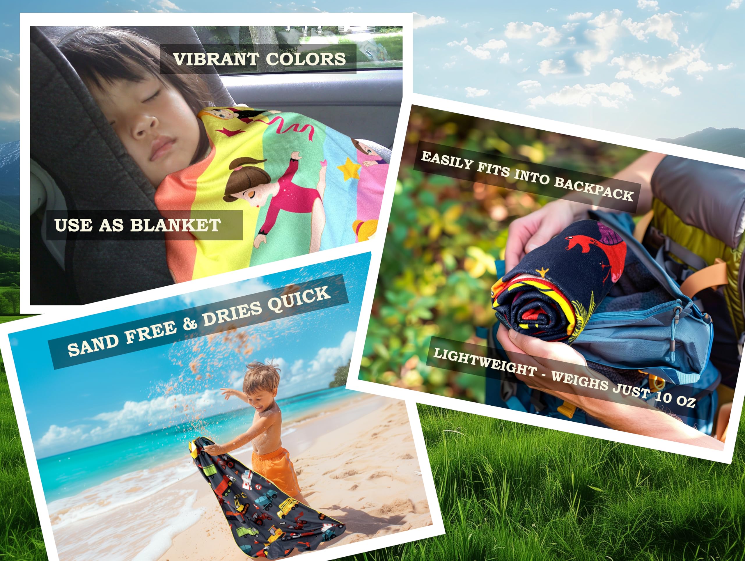 Microfiber Beach Towel - Oversized, Quick Dry, Sand Proof Towel For Pool, Beach, Travel (I Love Gymnast Design) - View #4