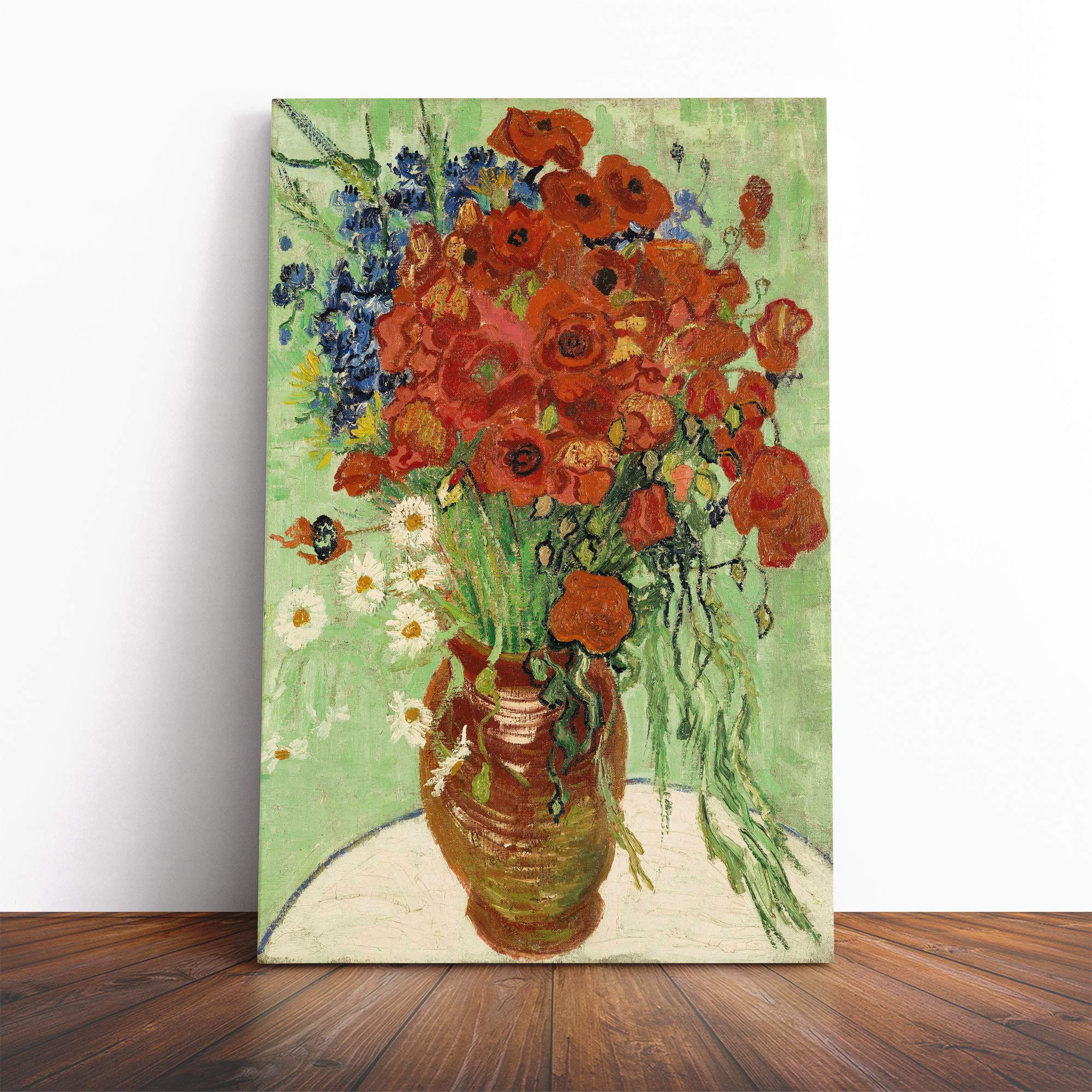 Vincent Van Gogh Still Life with Daisys Canvas Print | Gallery Wrapped 30mm Frame Wall Art | 20x14 inches | Ready to Hang | Modern Still Life Picture | Living Room Bedroom Lounge Office