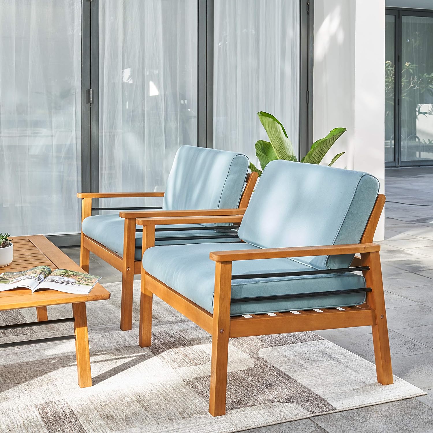 GOWE Gloucester Contemporary Patio Wood Sofa Club Chair