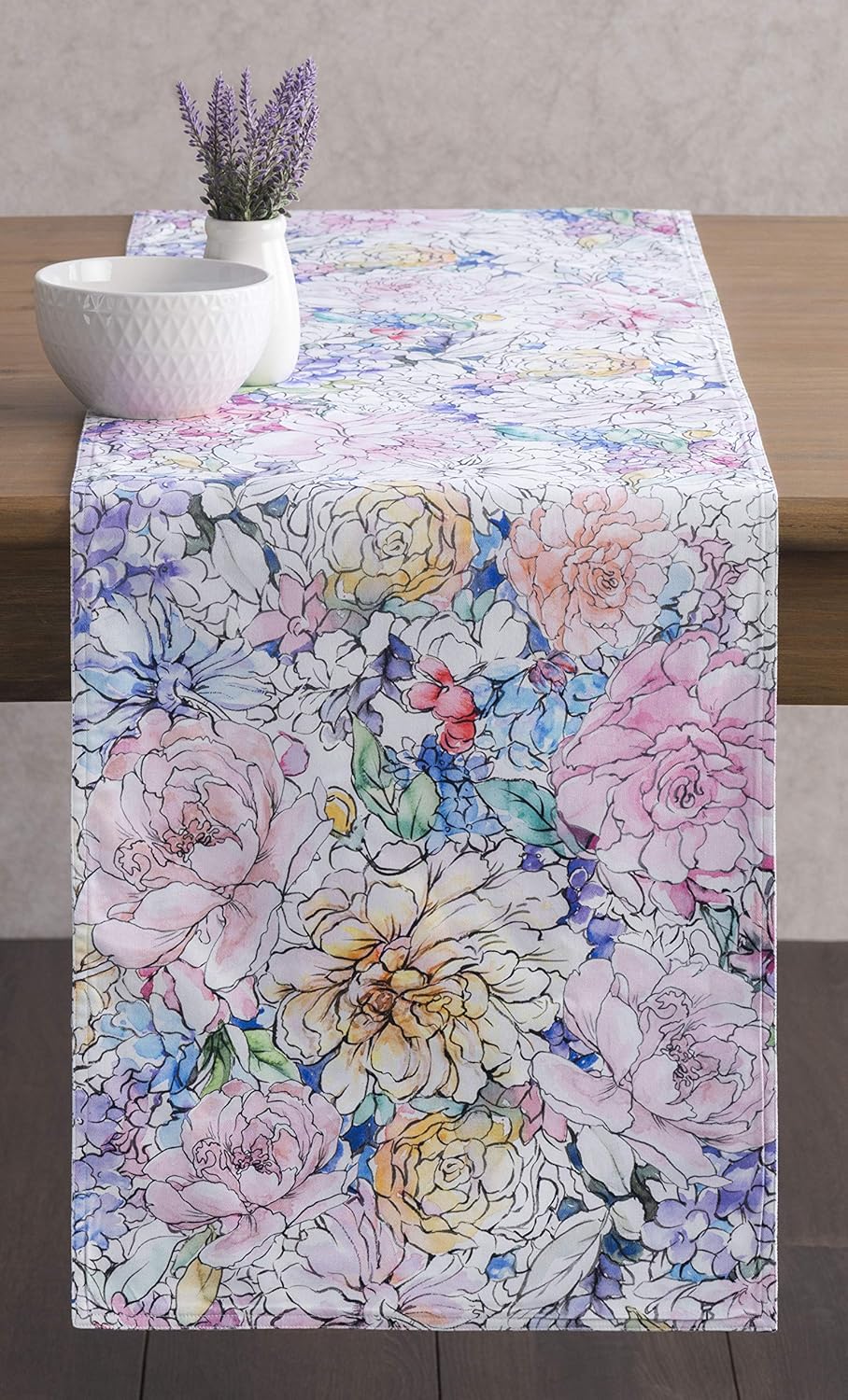 Cheapest 🛒 Maison d' Hermine Floral Love 100% Cotton Easter Table Runner for Party | Dinner | Holidays | Kitchen | Spring/Summer [Double Layer (14.5 Inch by 72 Inch)]