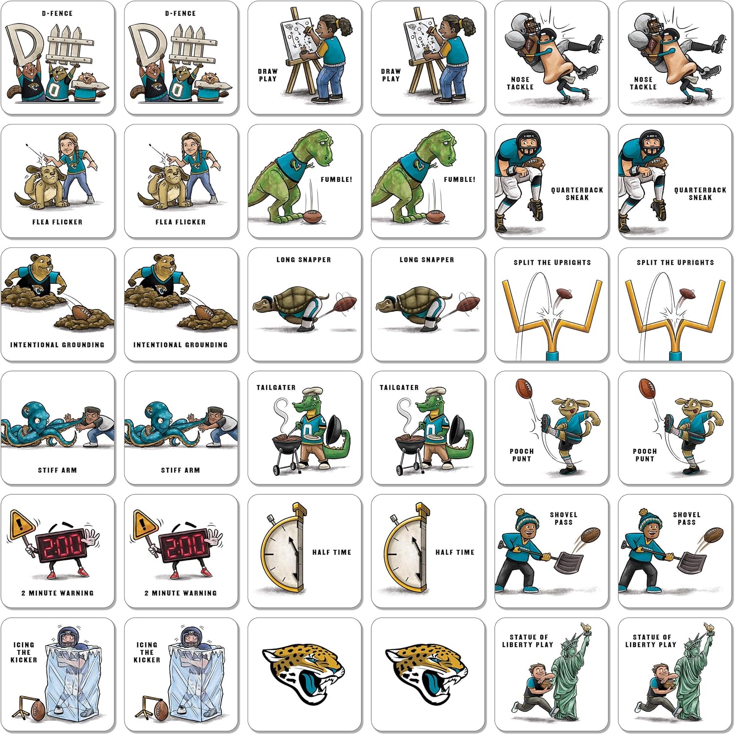 YouTheFan NFL Officially-Licensed Memory Match Game - Humorous, Team-Specific, Original Hand-Drawn Artwork, Fun for the Whole Family, for Fans Young and Old