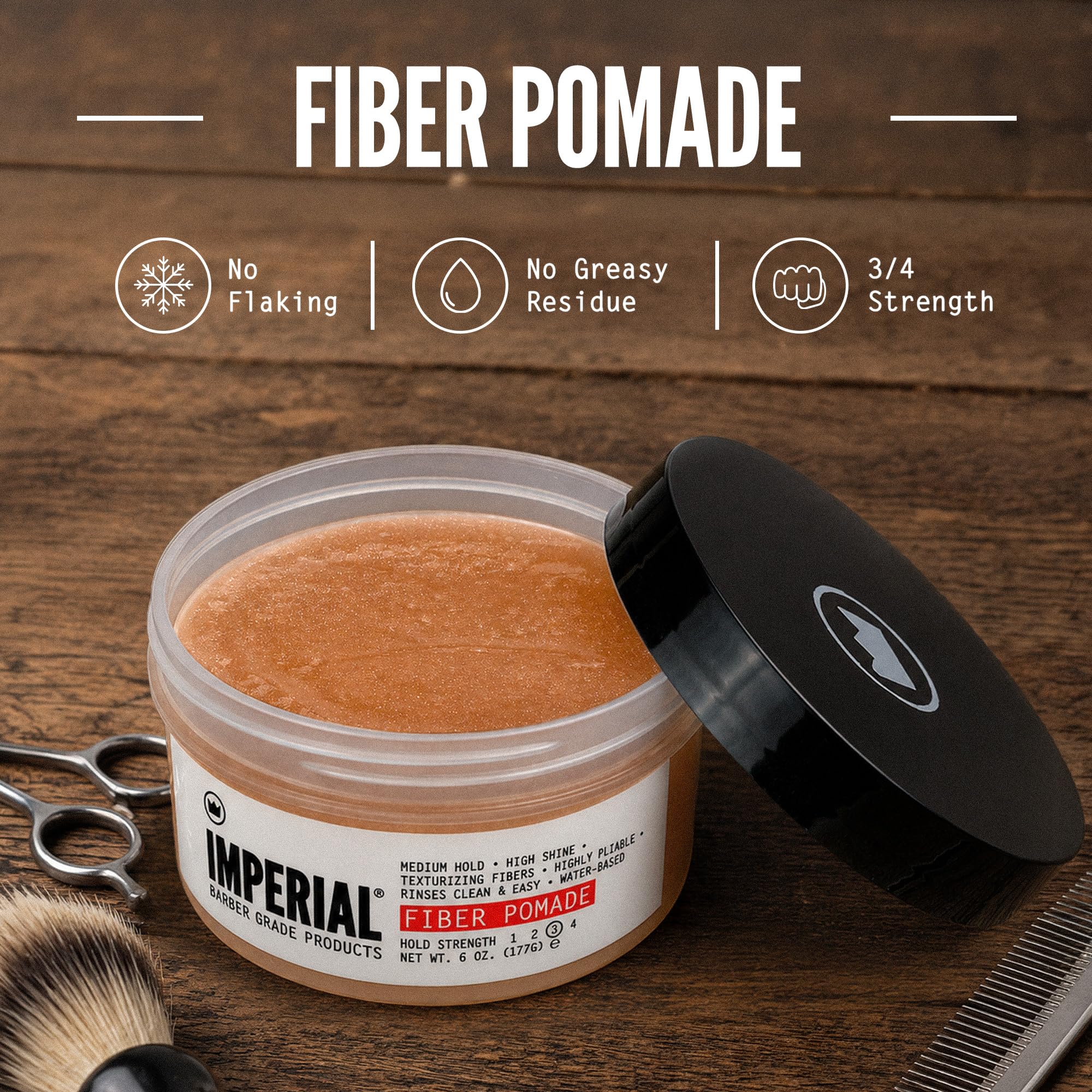 Imperial Barber Grade Products | Fiber Pomade, 6 oz