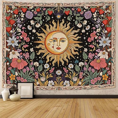 Miniatura 10 de Accnicc Tapiz de montaña, bosque natural, árbol, tapices para dormitorio, estético, noche estrellada, luna, estrellas, tapices para colgar