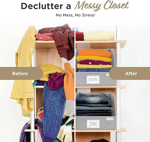 Miniatura 5 de Contenedores trapezoidales para armario para estantes, canastas de almacenamiento de tela de 12 x 12 x 10 pulgadas, canastas organizadoras de