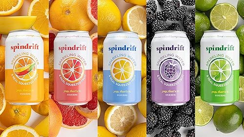 Miniatura 4 de Spindrift - Agua con gas paquete variado de 5 sabores fabricado con fruta exprimida real latas de 12 onzas líquidas paquete de 10