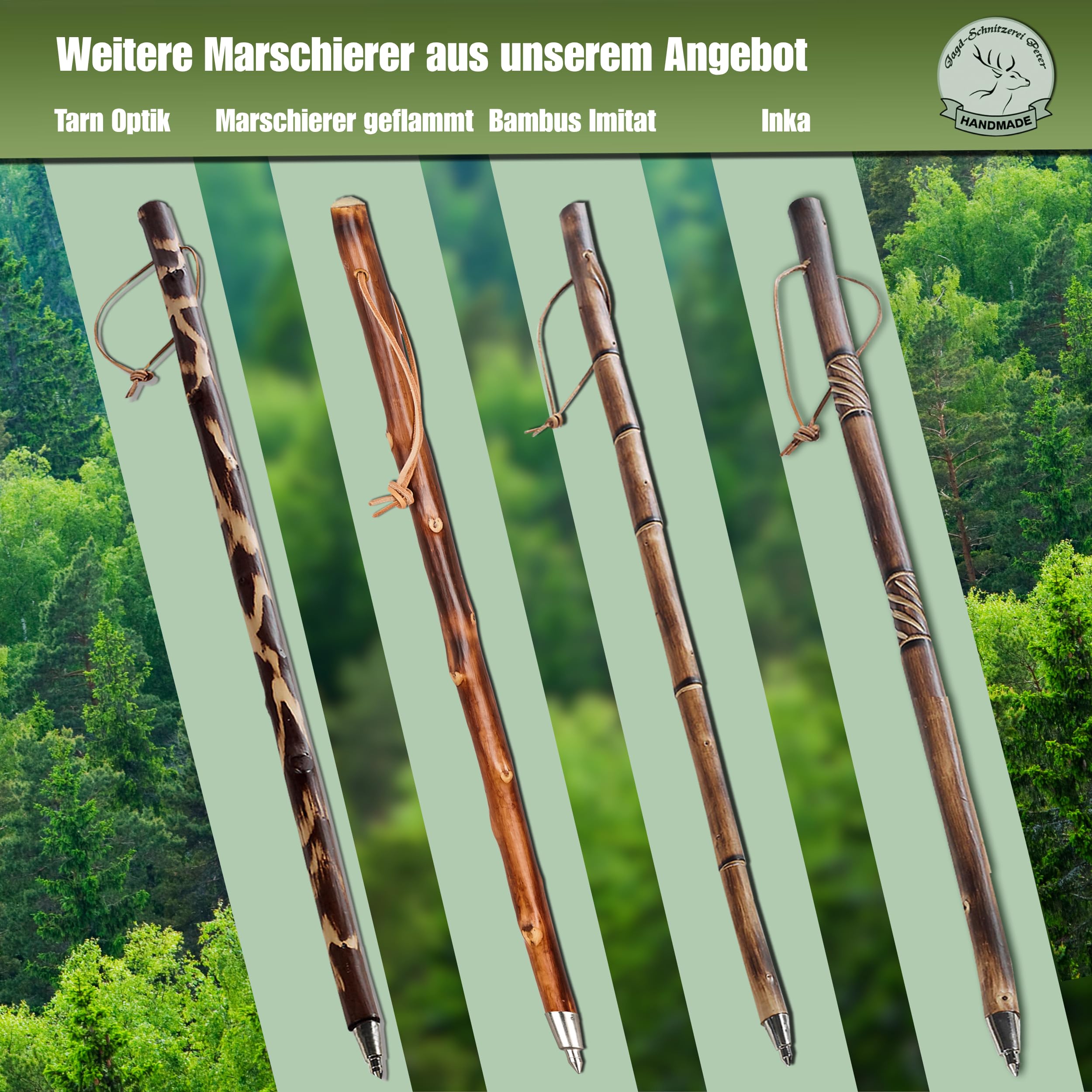 Wanderstock Marschierer mit Sympolen Sternzeichen „GRAVUR BIS ZU 15 ZEICHEN IM PREIS ENTHALTEN“ 98-180 cm
