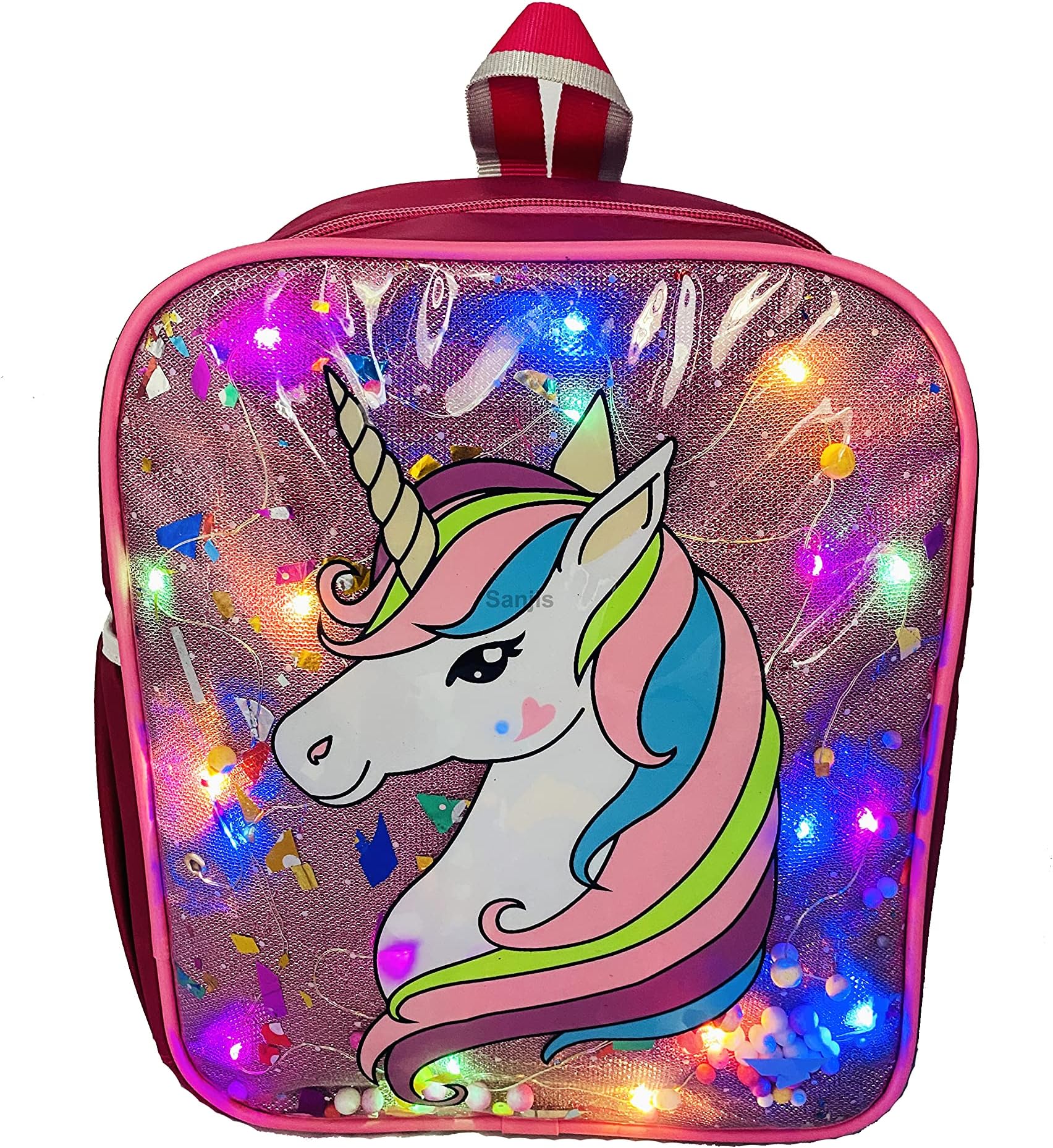 Sanjis EnterpriseLittle Kids LED Light Shoulder Backpack: Unicorn Design Glitter Backpack - Perfect Gifts for Girls and Boys