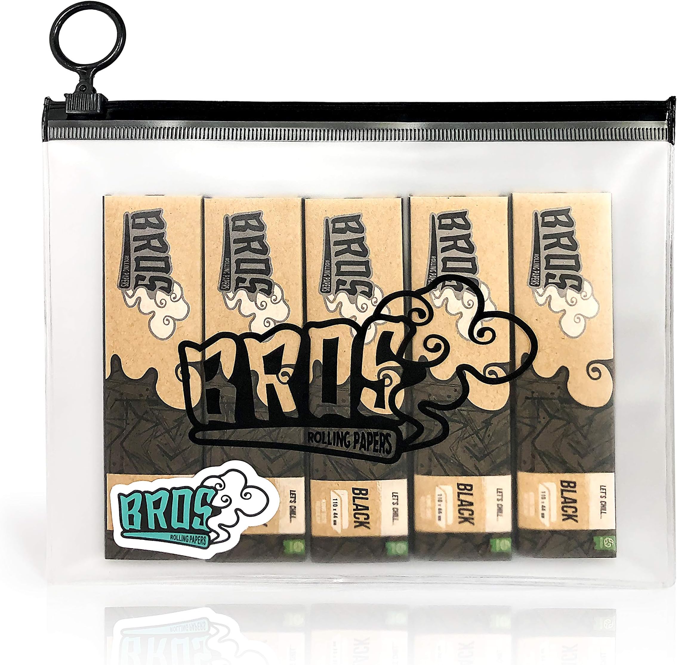 Bros King Size Slims 11/4 with Tips Organic Rolling Papers, Unbleached Natural Unrefined Raw Rolling Papers 5 Pack
