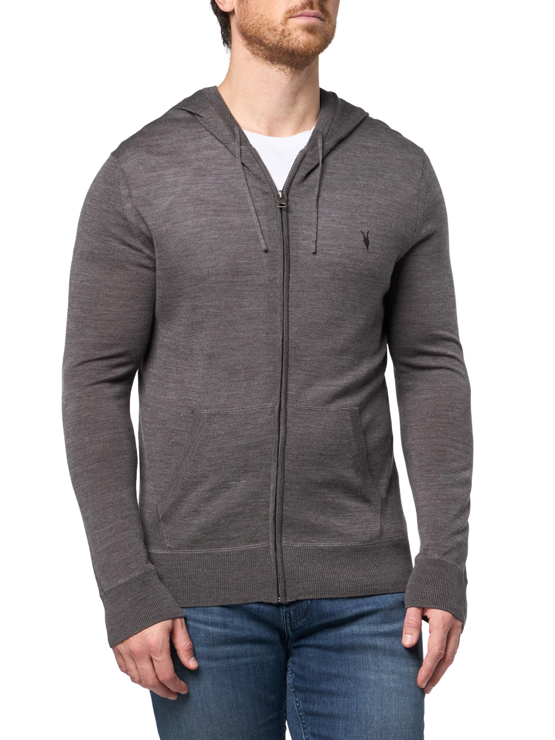 AllSaints Męska bluza z kapturem Merino