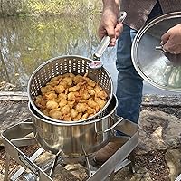 Vista 3 de Bayou Classic 1101 10-qt Stainless Steel Fry Pot Perfect For Frying Fish Shrimp Chicken Hushpuppies and Fries Includes Stainless Steel Perforated