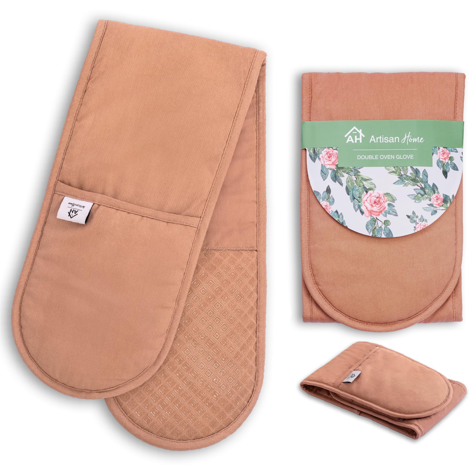Pink Double Oven Gloves, One-Size
