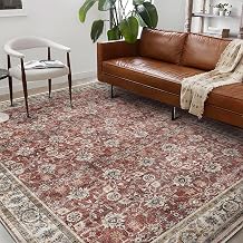 CHAMPLANT Washable Area Rug 8x10 Boho Design Non-Shedding Non-Slip Easy Care Ideal for High Traffic Areas in Living Room Bedroom Office Coffee Table Kitchen Large Carpet