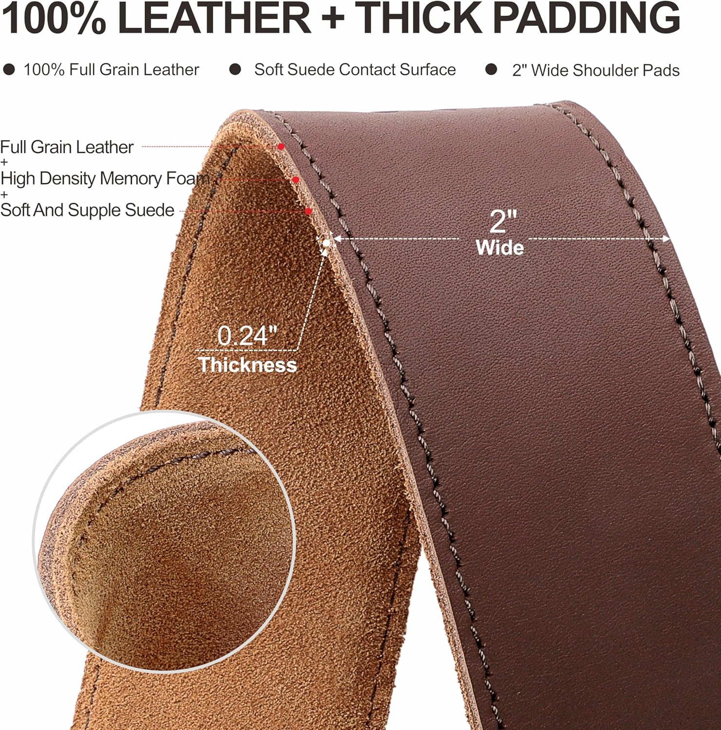 Padwa Lifestyle Dark Brown Single Camera Harness Strap for One Camera - Professional Single Full Grain Leather Cowhide Camera Harness,Quick Release Gear DSLR Camera Straps for Photographers - Image 3