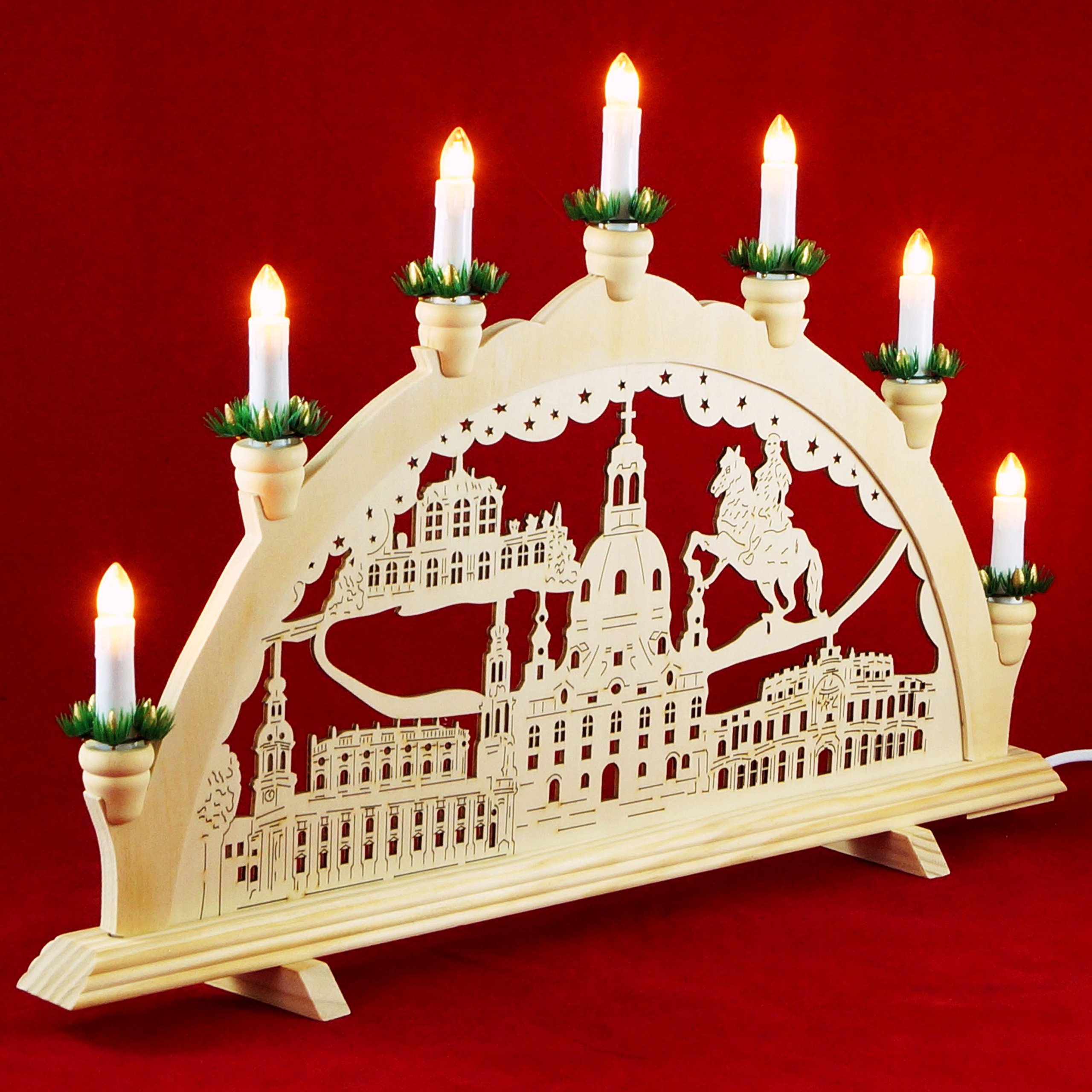 XL Schwibbogen Dresden Original Vogtland Souvenir Schwippbogen Lichterbogen