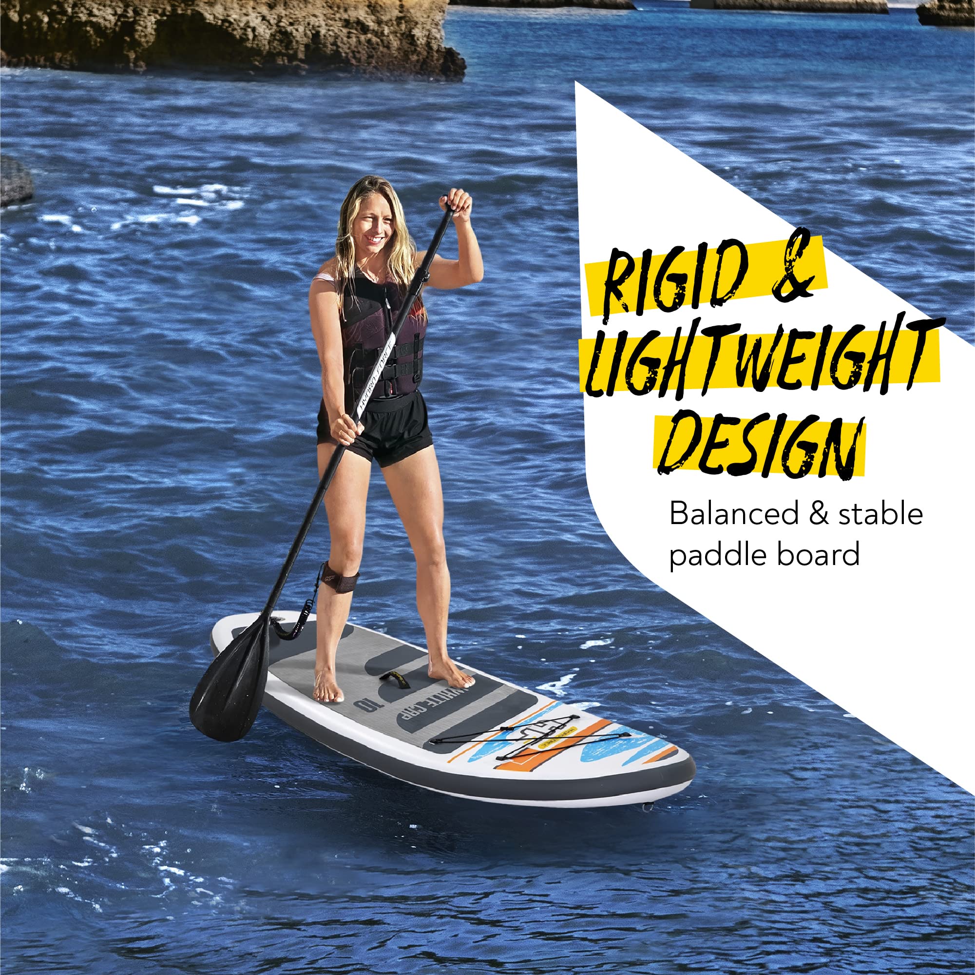Hydro-Force SUP Gonfiabile Stand Up Paddle Board, set completo con kit di conversione kayak, multistili, dimensioni 30 cm, 3 m