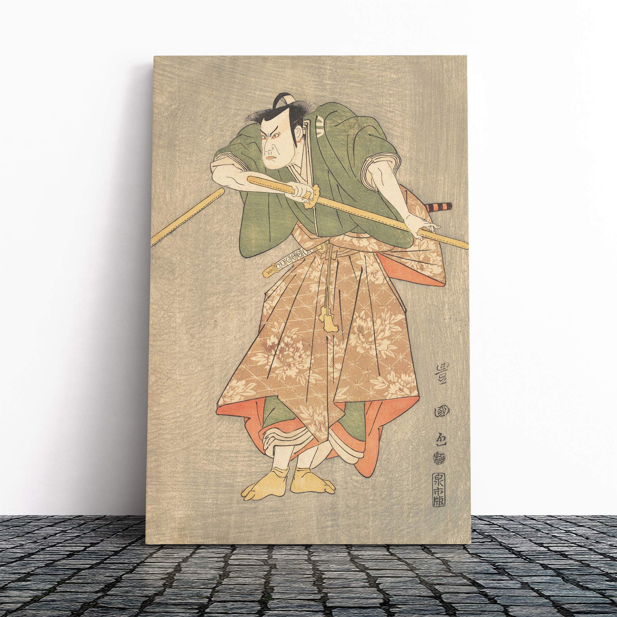 Utagawa Japanese Oriental Kataoka Nizaemon Canvas Print | Gallery Wrapped 30mm Frame Wall Art | 24x16 inches | Ready to Hang | Asian Picture | Living Room Bedroom Lounge Office