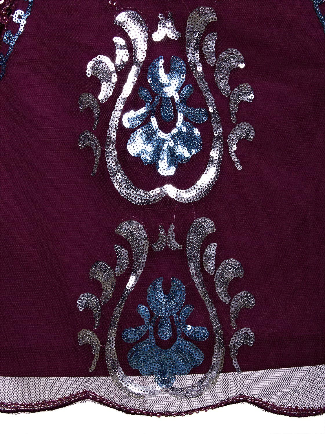 Vijiv 1920s Flapper Dress with 3/4 Sleeve V Neck Squins Cocktail Gatsby Dresses - Image 7