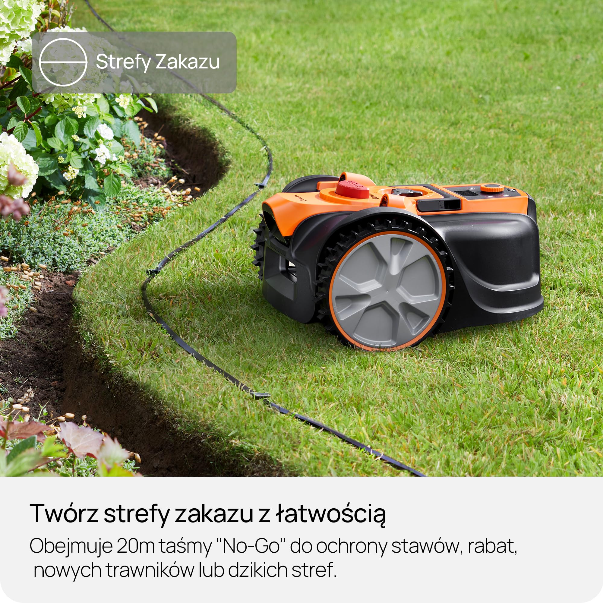 Lawnmaster AMB16i4 Plus kosiarka automatyczna, bez kabla ograniczającego do 600 m², unikanie przeszkód, nawigacja optyczna, automatyczna stacja ładująca, funkcja strefy zabronionej, aplikacja WiFi i