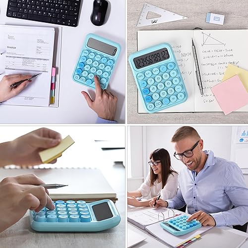 Miniatura 8 de Mr. Pen - Calculadora de interruptor mecánico, 12 dígitos, pantalla LCD grande, calculadora azul botones grandes, suministros de regreso a clases