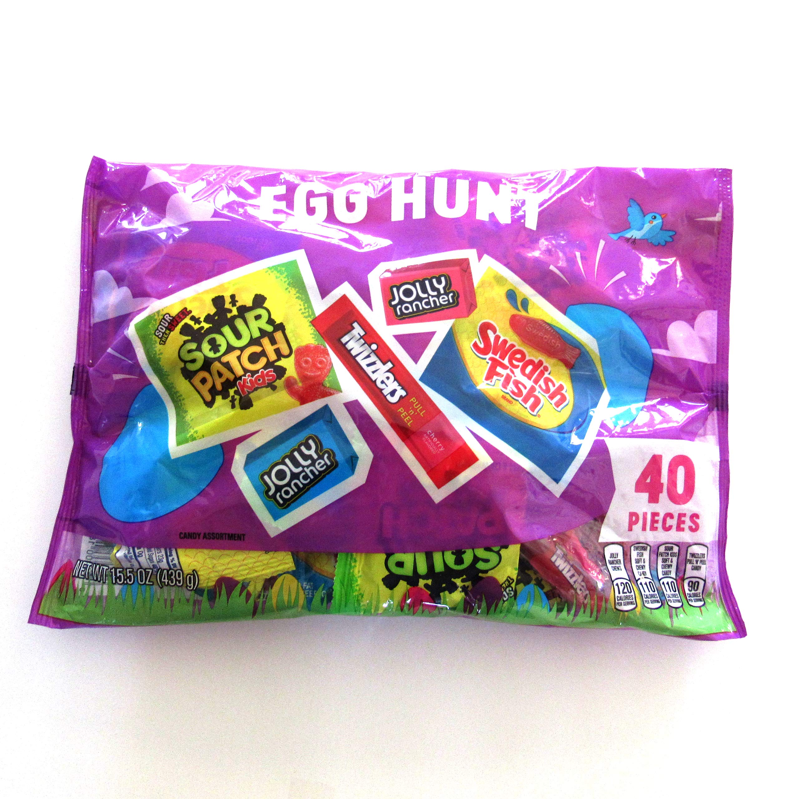 Hershey (1 bag) Easter Egg Hunt Candy Mix - Sour Patch, Jolly Rancher, Twizzlers, Swedish Fish - 15.5 oz / 439 g (40 individual pieces per bag)