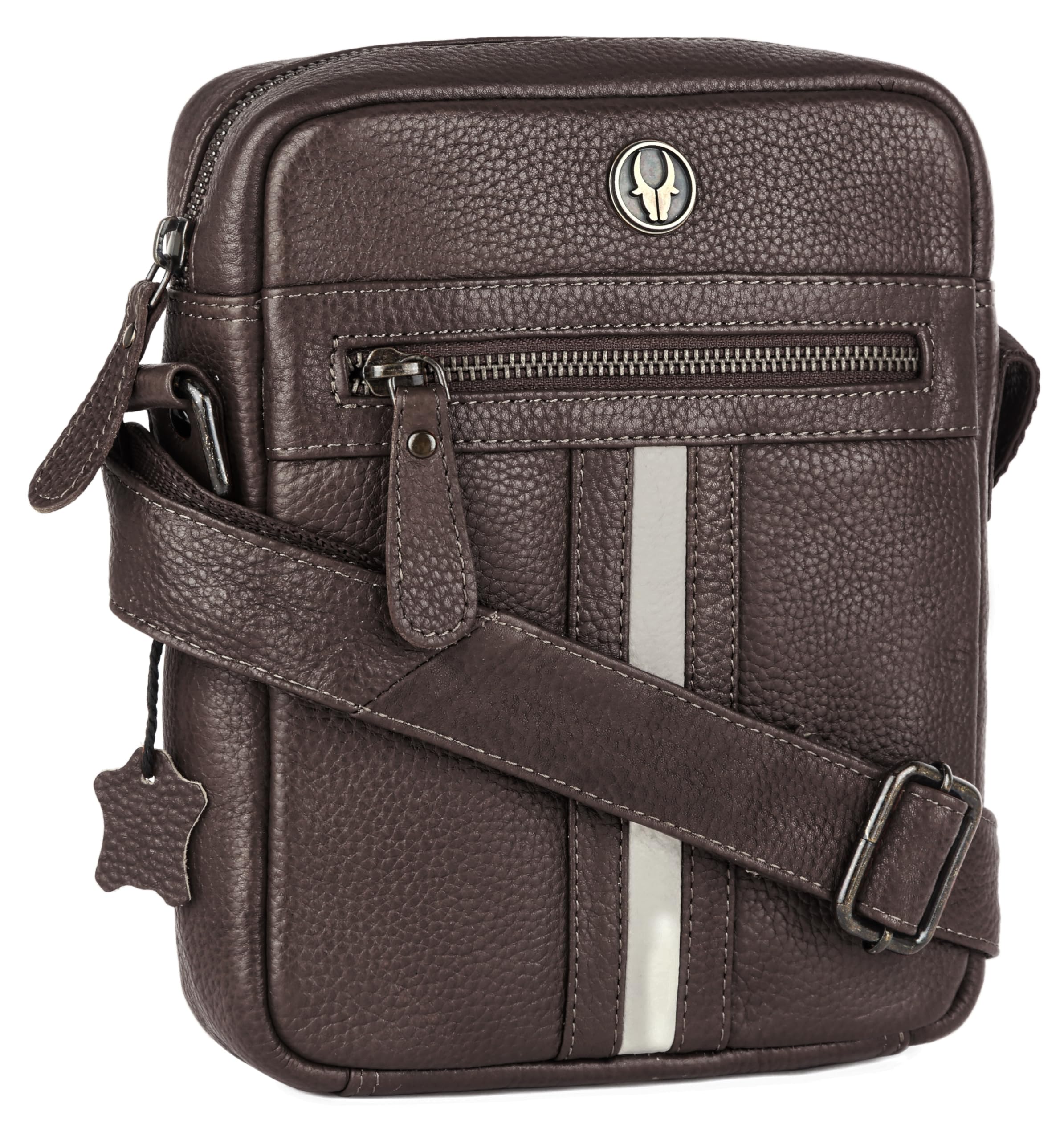 WildHorn Genuine Leather Crossbody Sling Messenger Bag for Men– Compact Travel & Office Shoulder Bag (7 x 2 x 8.5 in)
