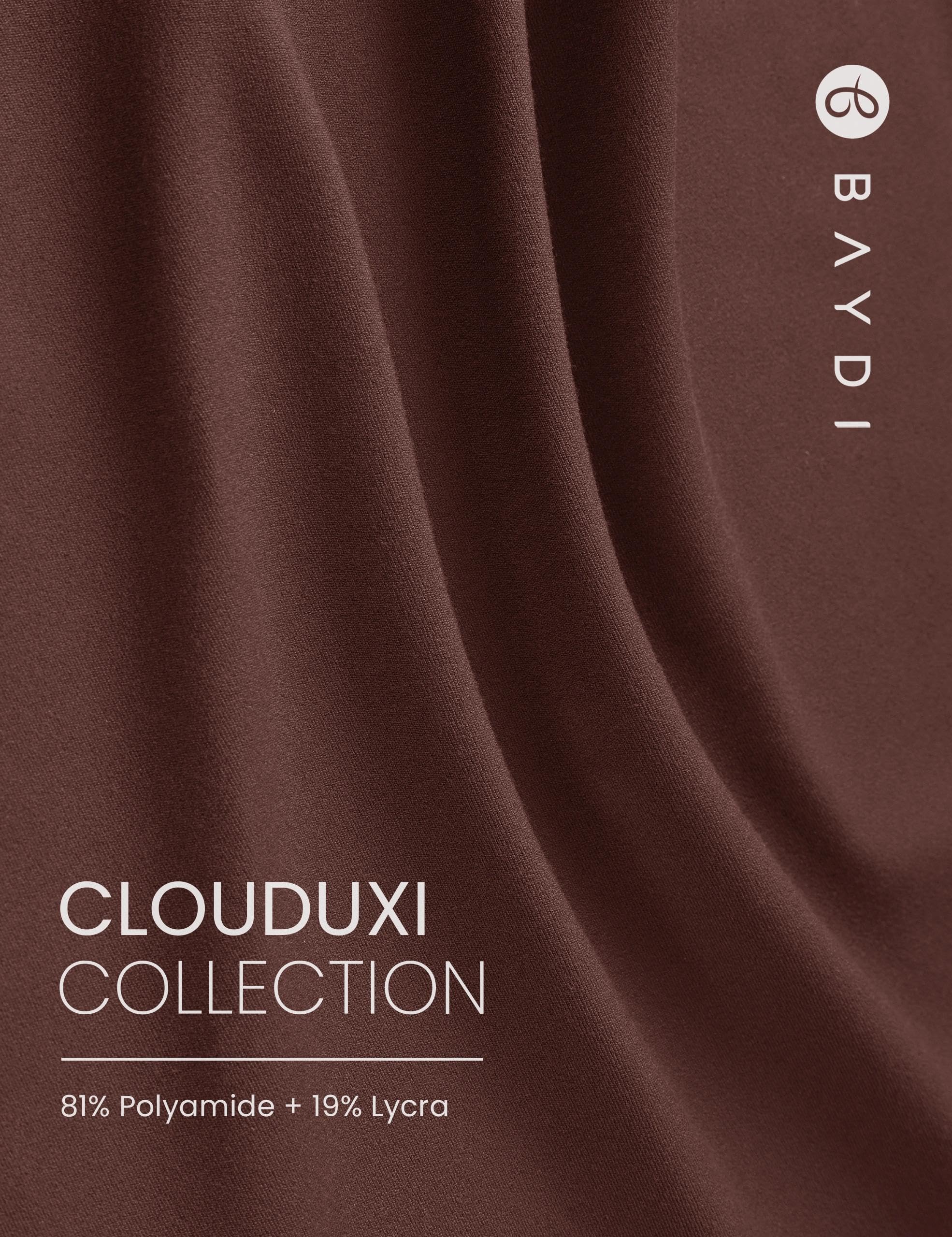 BAYDI Clouduxi Leggings da donna con tasche, a vita alta, 63,5 cm, per allenamento, palestra, yoga
