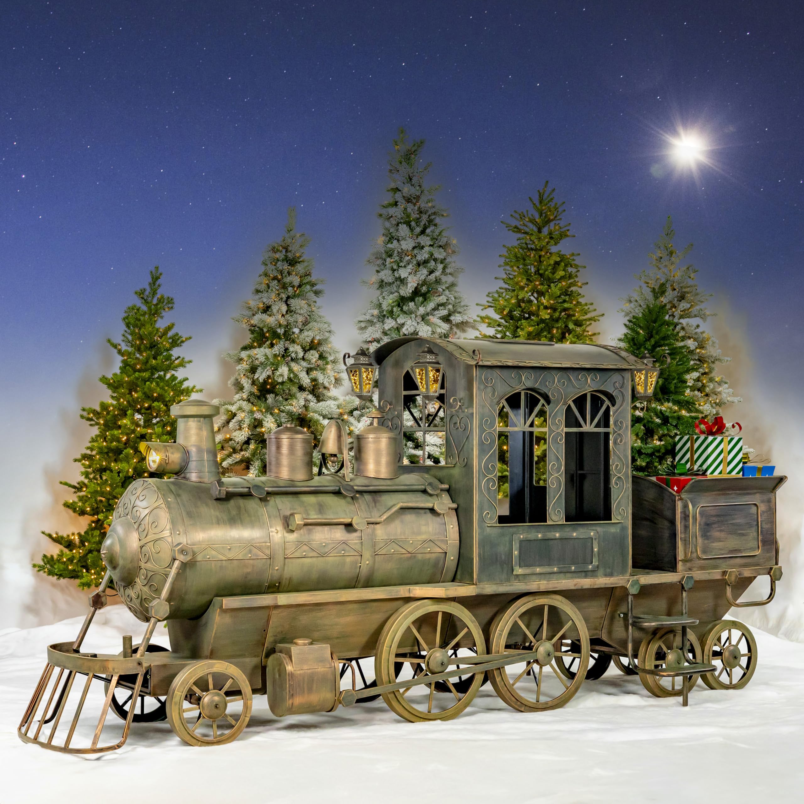 Amazon.com: Zaer Ltd. Large Metal Christmas Train Commercial