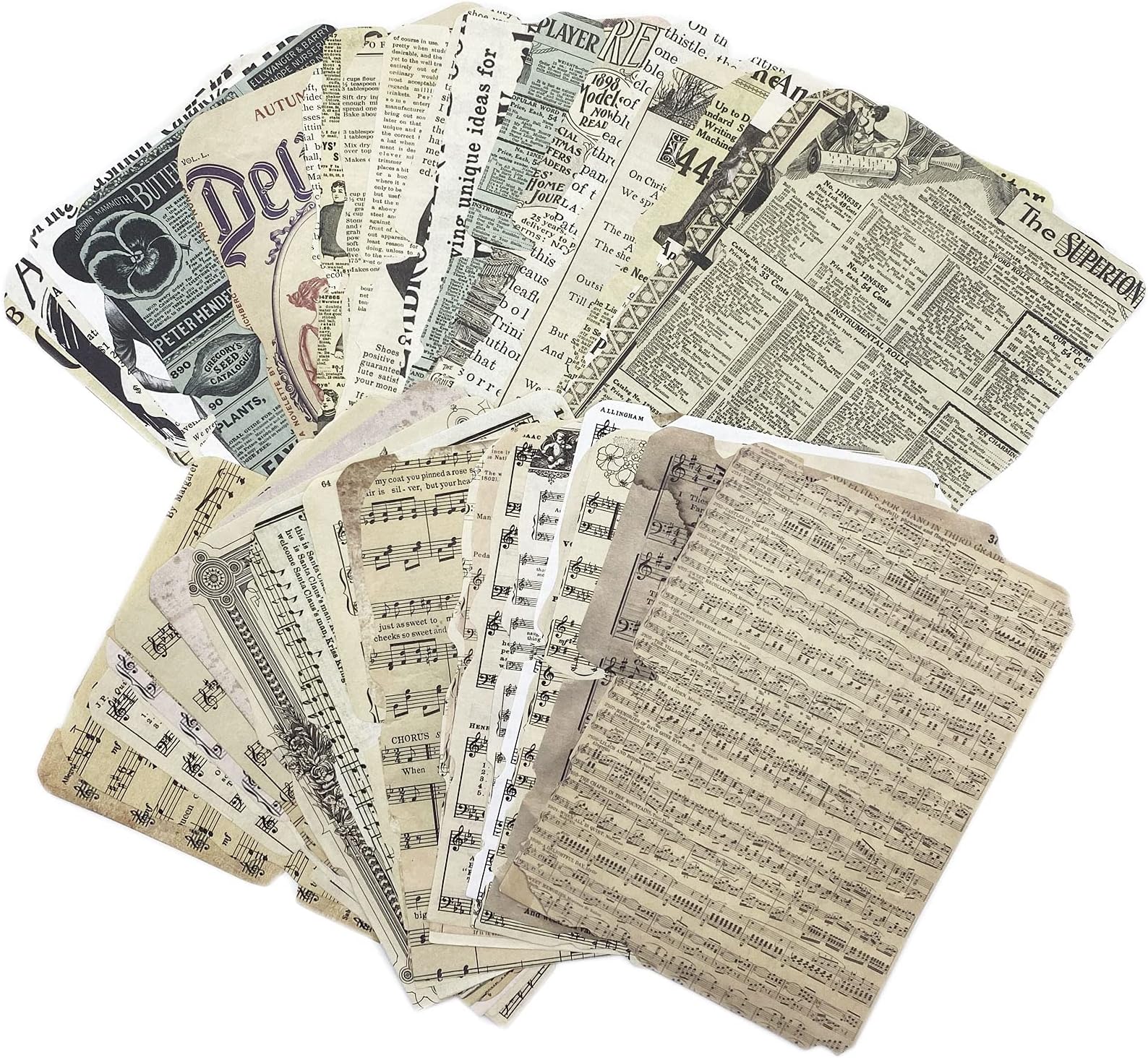 Bleu - Papier Mixte Vintage, Collage, Scrapbooking, Journal, Matériel, Fabrication De Cartes En