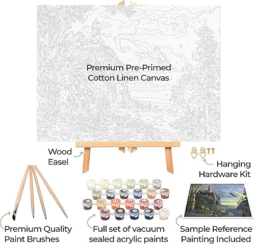 Miniatura 2 de Ledgebay - Pintura por número para adultos  Kits de pintura por números, pintura sin arrugas por números para adultos principiantes, 12 x 16