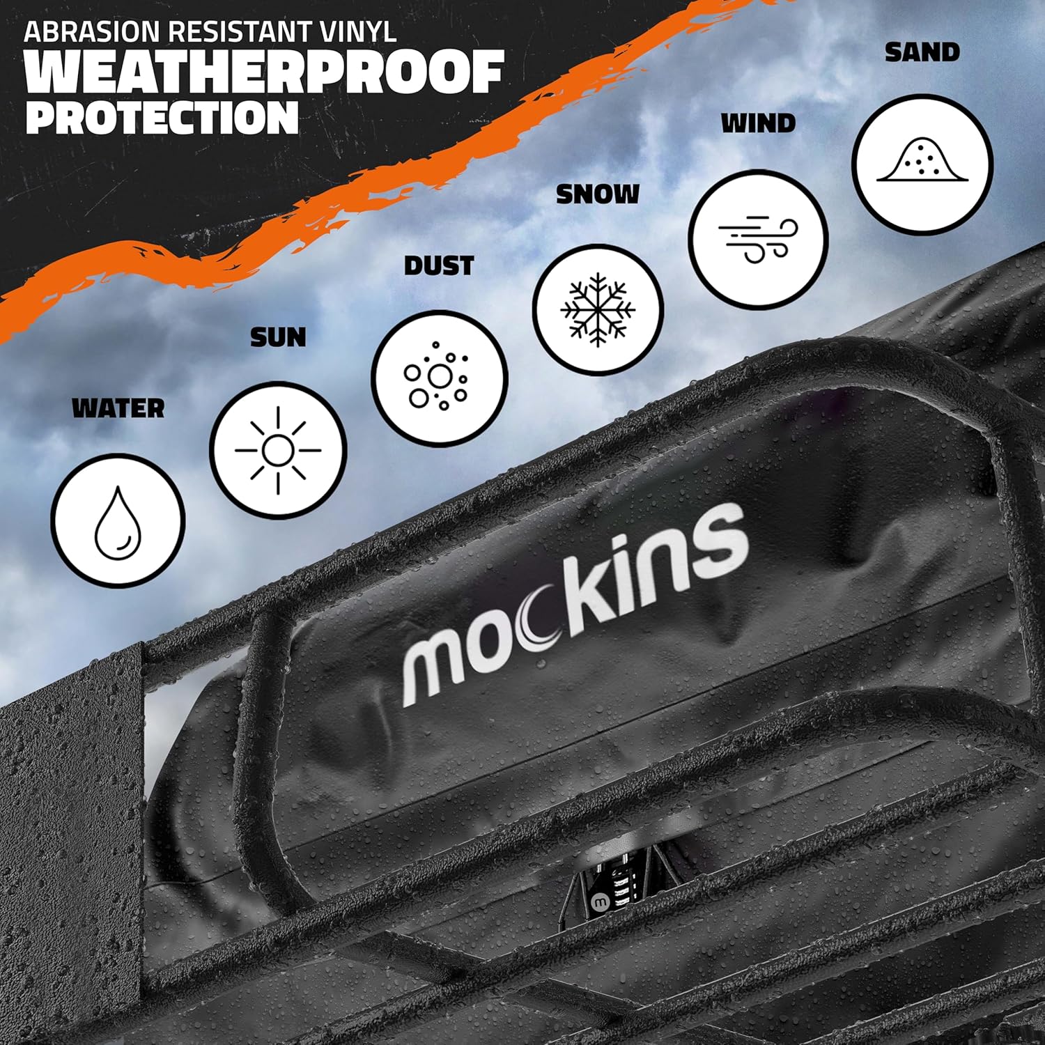 Mockins 16 Cu.Ft. Rooftop Cargo Carrier | 45"x34"x18" Roof Bag for Car Without Rack | Durable Car Topper Luggage Carrier Waterproof Cargo Bag | Weatherproof Vehicle Soft Shell Carriers & Accessories