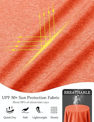 Miniatura 5 de MAGCOMSEN Camisetas de manga larga para mujer, con protección solar UPF 50+, protección solar, atlético, correr, natación, protección contra