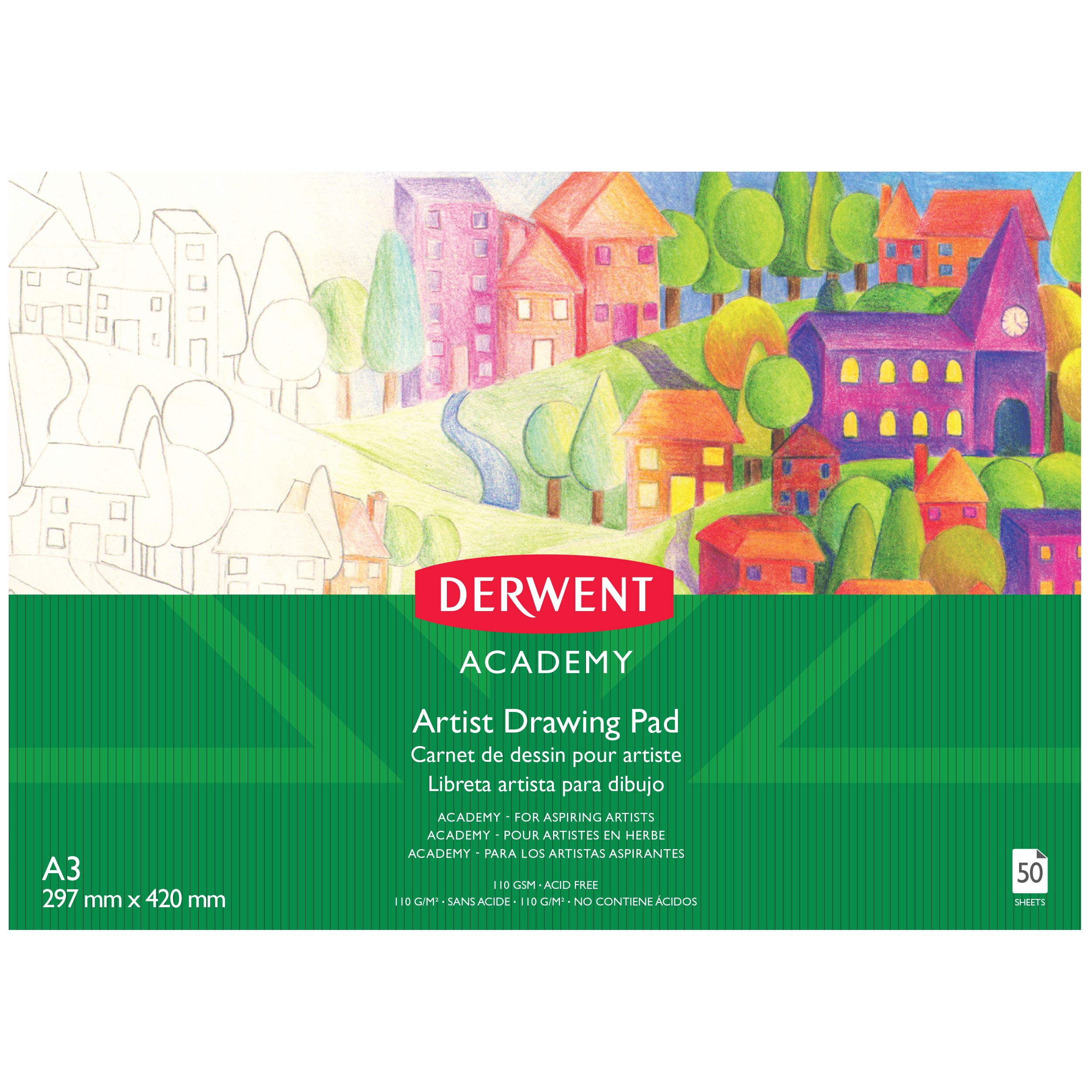 Derwent Academy Artist Drawing Pad 50 Sheets, 110 GSM (A3 Landscape) (B06XPCJWBK) Amazon Price History, Amazon Price Tracker