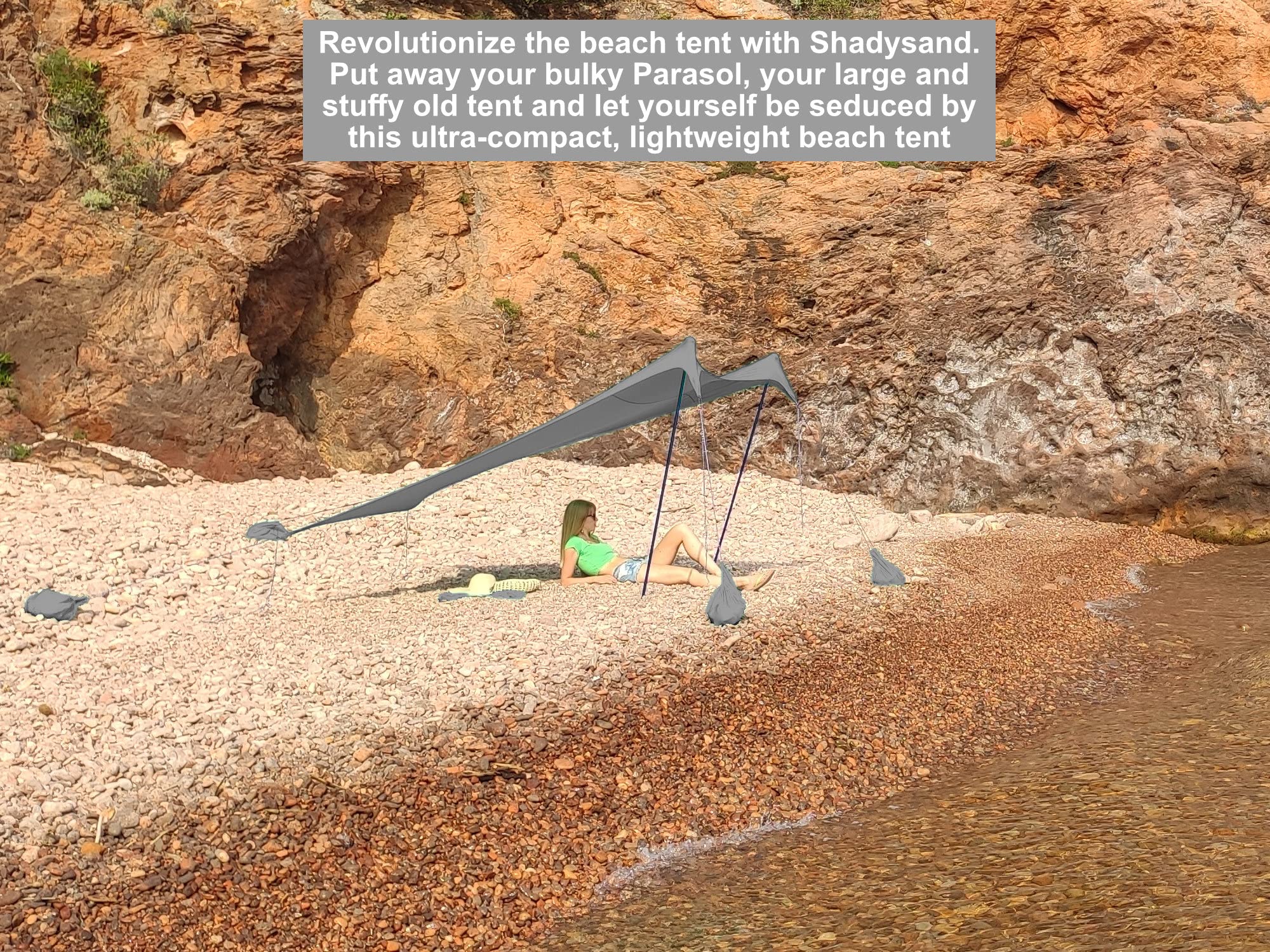 Tenda Da Spiaggia Shadysand UPF 50+ - Familare, Leggera, Anti UV - Per 5 Persone - Ideale Per Mare, Montagna E Campeggio - Foto 9