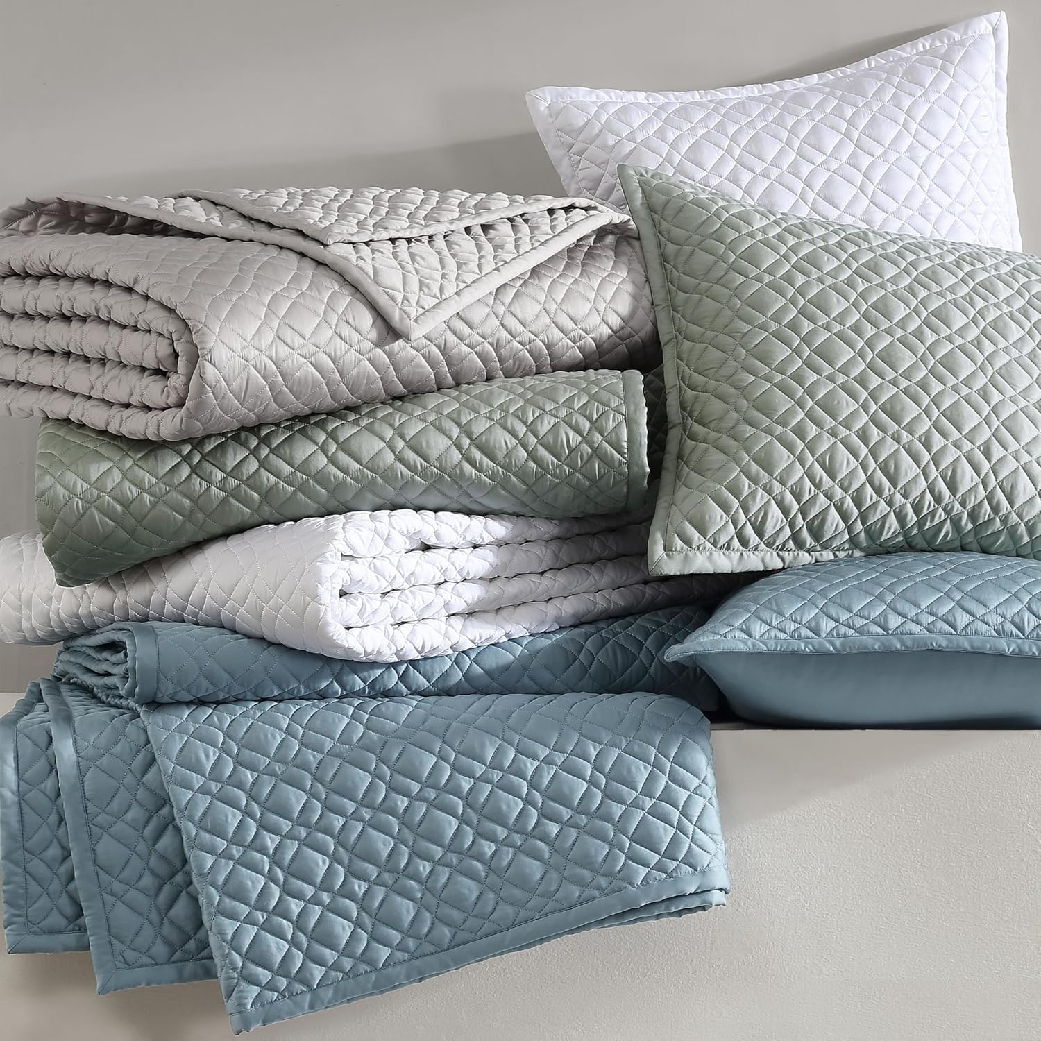 Riverbrook Home Noble Tencel Coverlet Set, King, White, 3 Piece Set
