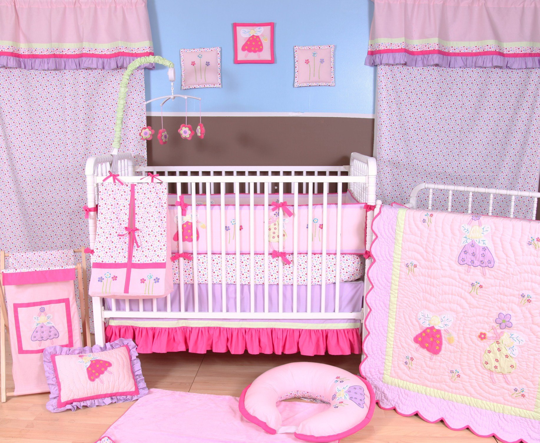 Flower Basket Pink/Green Diaper Stacker