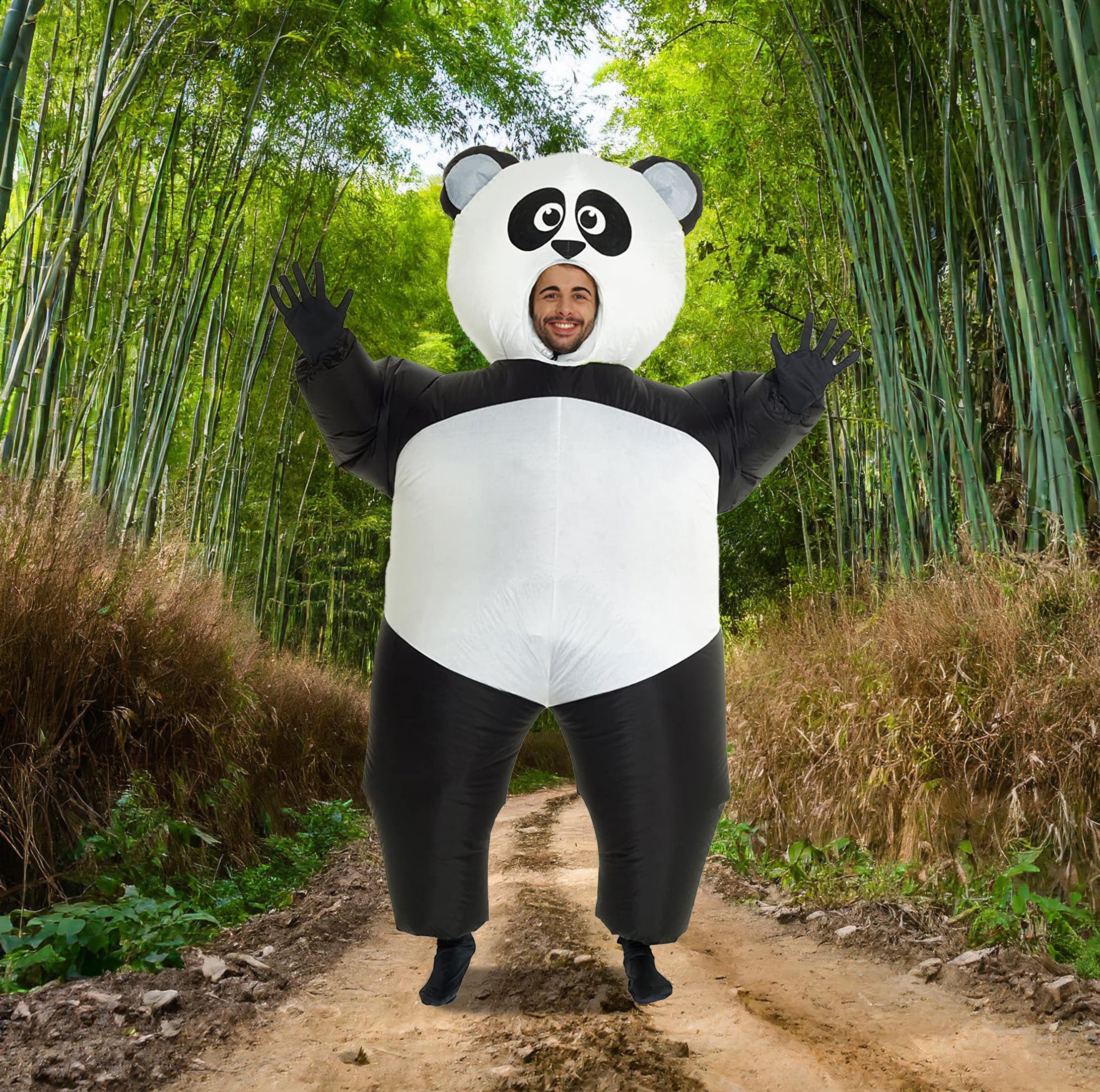 Morph Divertido Disfraz Inflable Animal Adultos Panda - Una talla le queda a la mayoría