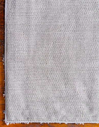 Miniatura 7 de Unique Loom Davos Shag Collection - Alfombra de área, color liso (3 pies 3 pulgadas, cuadrada, esterlina)