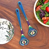 Vista 4 de Totally Bamboo Baltique Mumbai Collection - Juego de utensilios de madera para servir ensaladas, 11-3/4 pulgadas de largo, un par