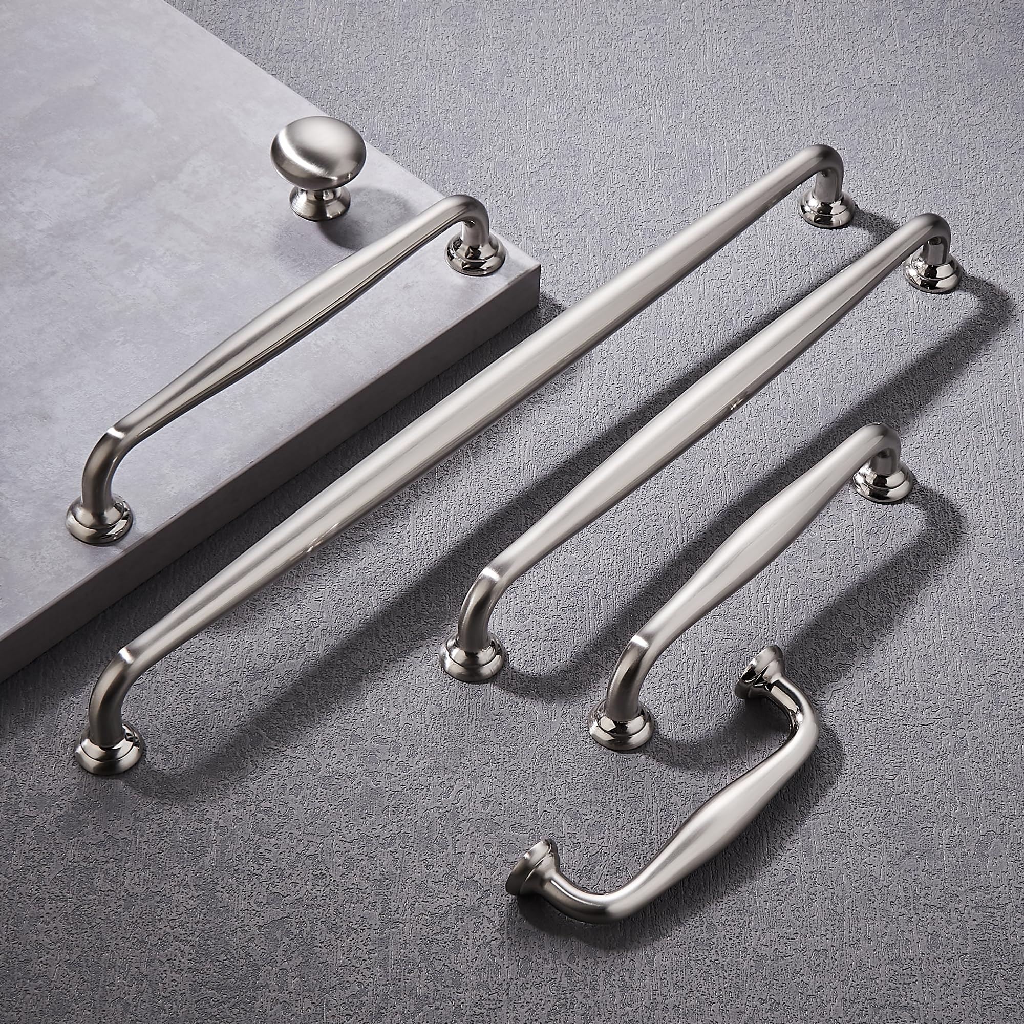 SAILING Schrankgriffe, 320 mm, Schraubenabstand, gebürstetes Nickel, Möbelgriffe für Küchenschränke, Schlafzimmer, Kommode, Kleiderschrank, Schrankgriffe, 5 Stück