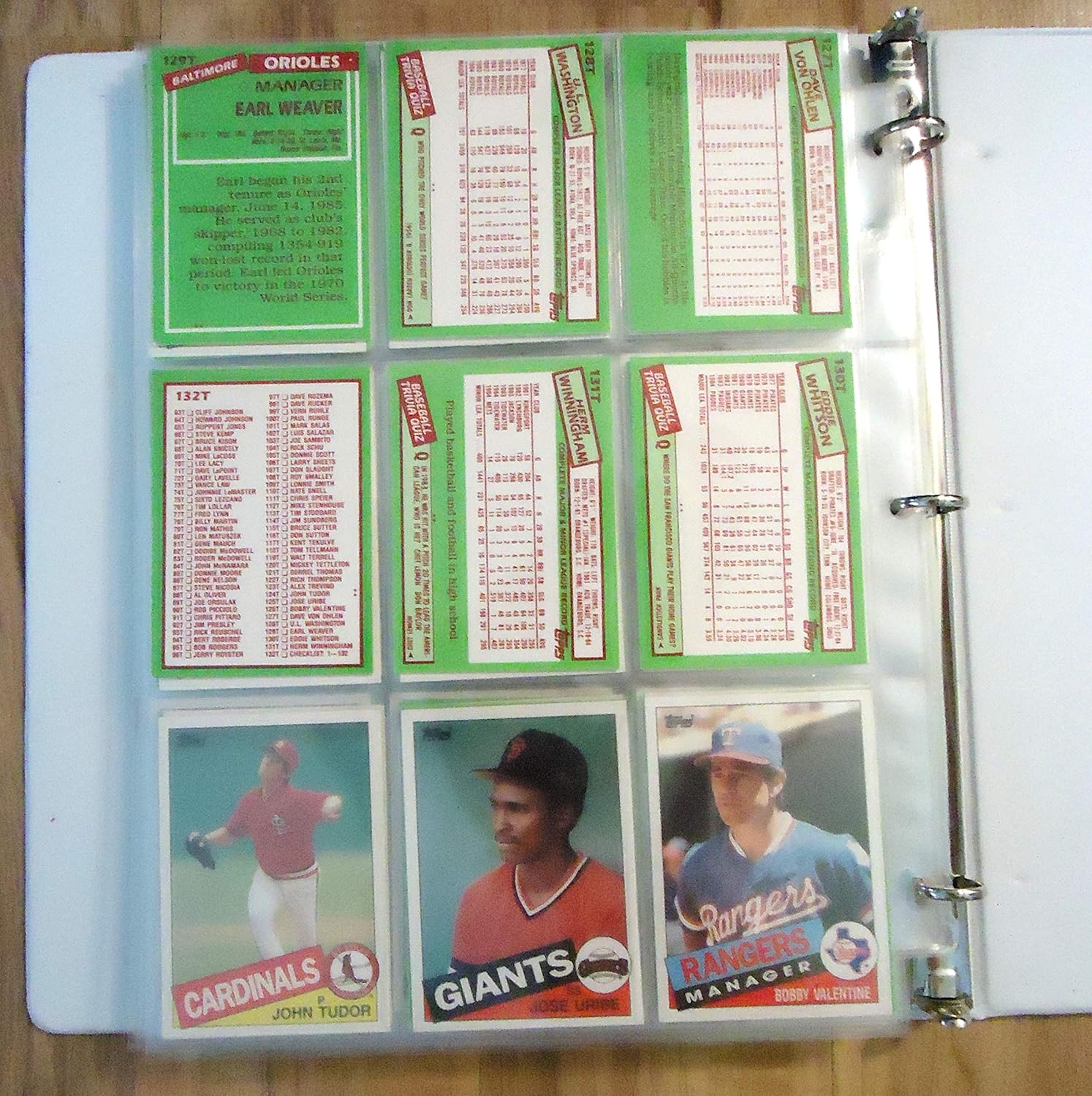 1985 Topps Traded Baseball Series Complete Mint 132 Card in the Original Factory Set Box. Featuring the Rookie Card of Ozzie Guillen Plus Rickey Henderson, Billy Martin, Dusty Baker, Fred Lynn and Others.