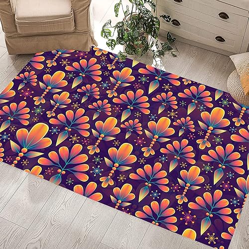 Miniatura 3 de Alfombra lavable de 3 x 5 pies, duradera, para sala de estar, alfombra abstracta moderna a rayas para cocina, comedor, sala de juegos, vestíbulo,