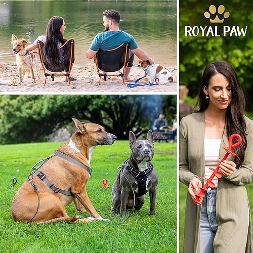 Miniatura 5 de ROYAL-PAW - Estaca de amarre para perros grandes de hasta 210 libras, estaca resistente para patio, playa y campamento al aire libre, mejor anclaje
