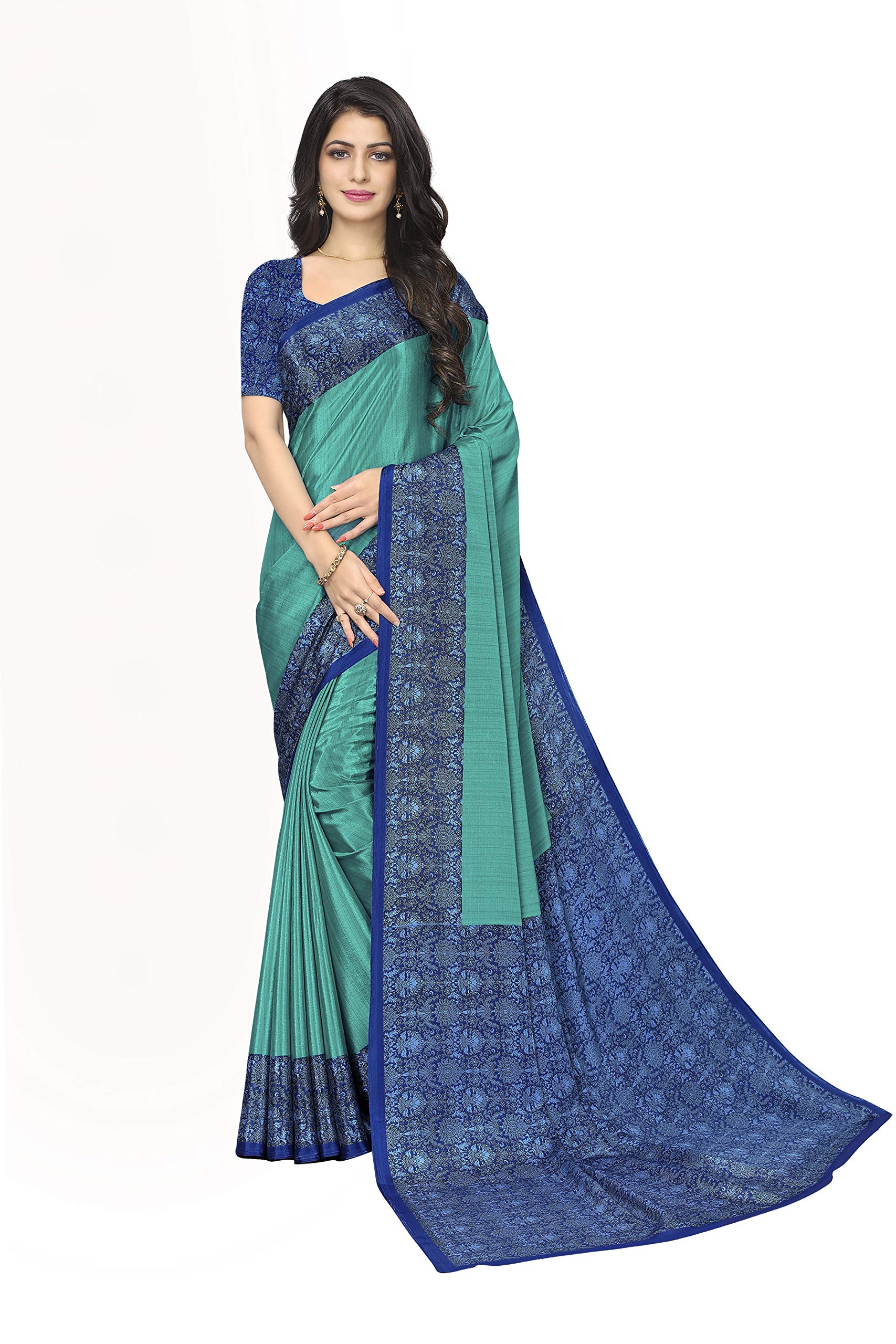 Vimla Women's Tussar Silk Uniform Saree with Unstitched Bouse Piece Vibrant Elegance, Professional Wear, Comfort & Style in One