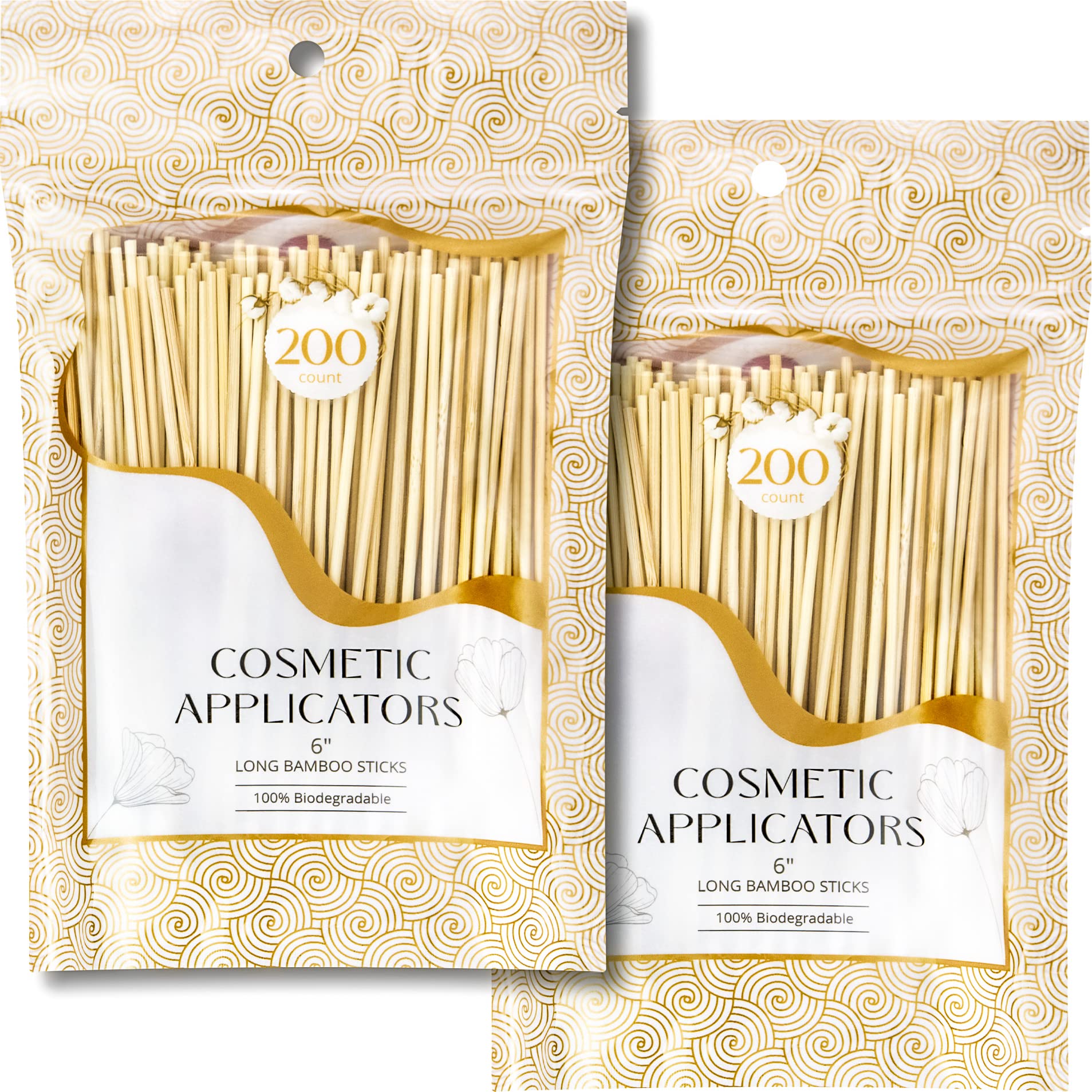 R-NEU 400 Long Bamboo Cotton Swabs, 6 Inch 100% Biodegradable Cotton Swabs for Makeup, Cleaning, Home, and Baby Care (400 Count)