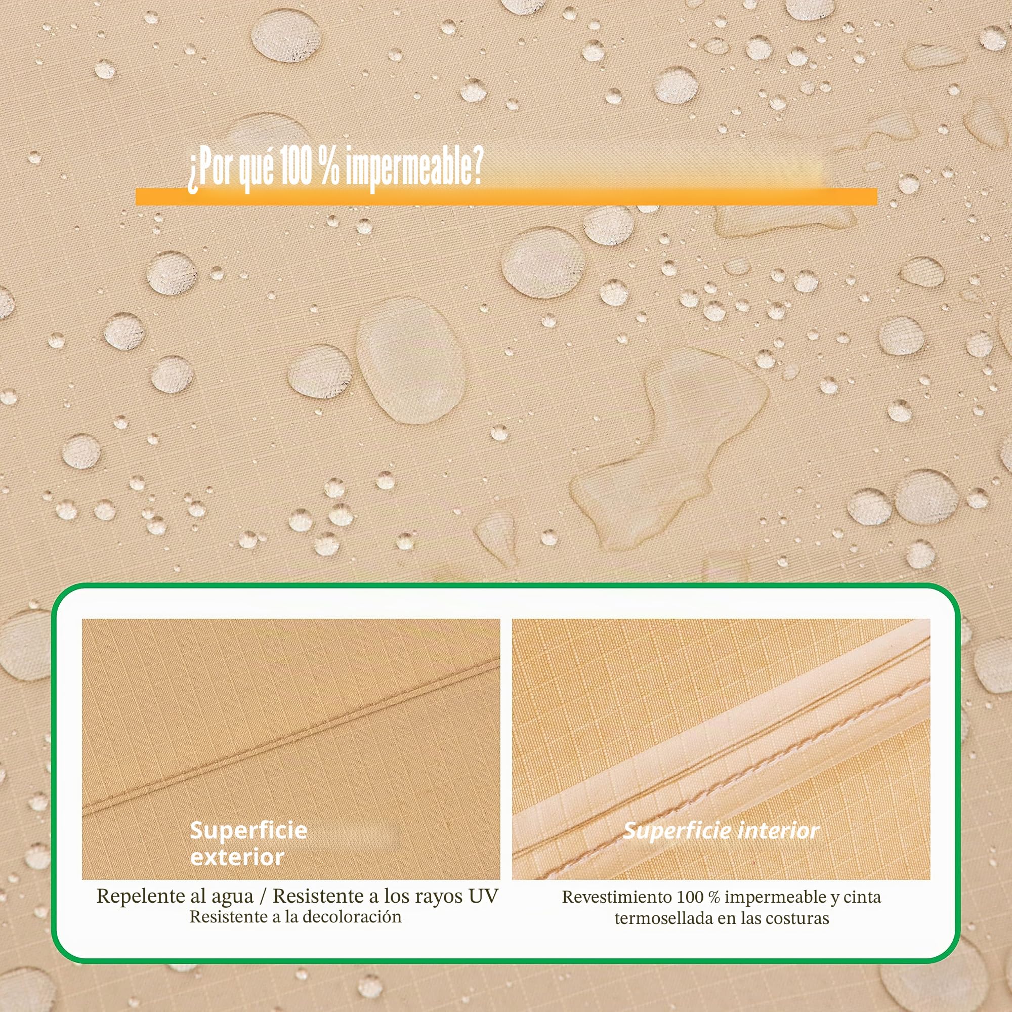 F&J Outdoors Funda para Sofá de Jardín, Tela Ecológica, Impermeable, Resistente a los Rayos UV, Cubierta para Banco de 3 Plazas, Protección contra la Nieve en Invierno, 208x99x61/89cm