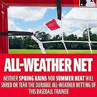 Vista 8 de Franklin Sports Franklin Sports - Red de lanzamiento y rebote unisex para jóvenes y béisbol 2 en 1, rojo, 68 x 44 de EE. UU
