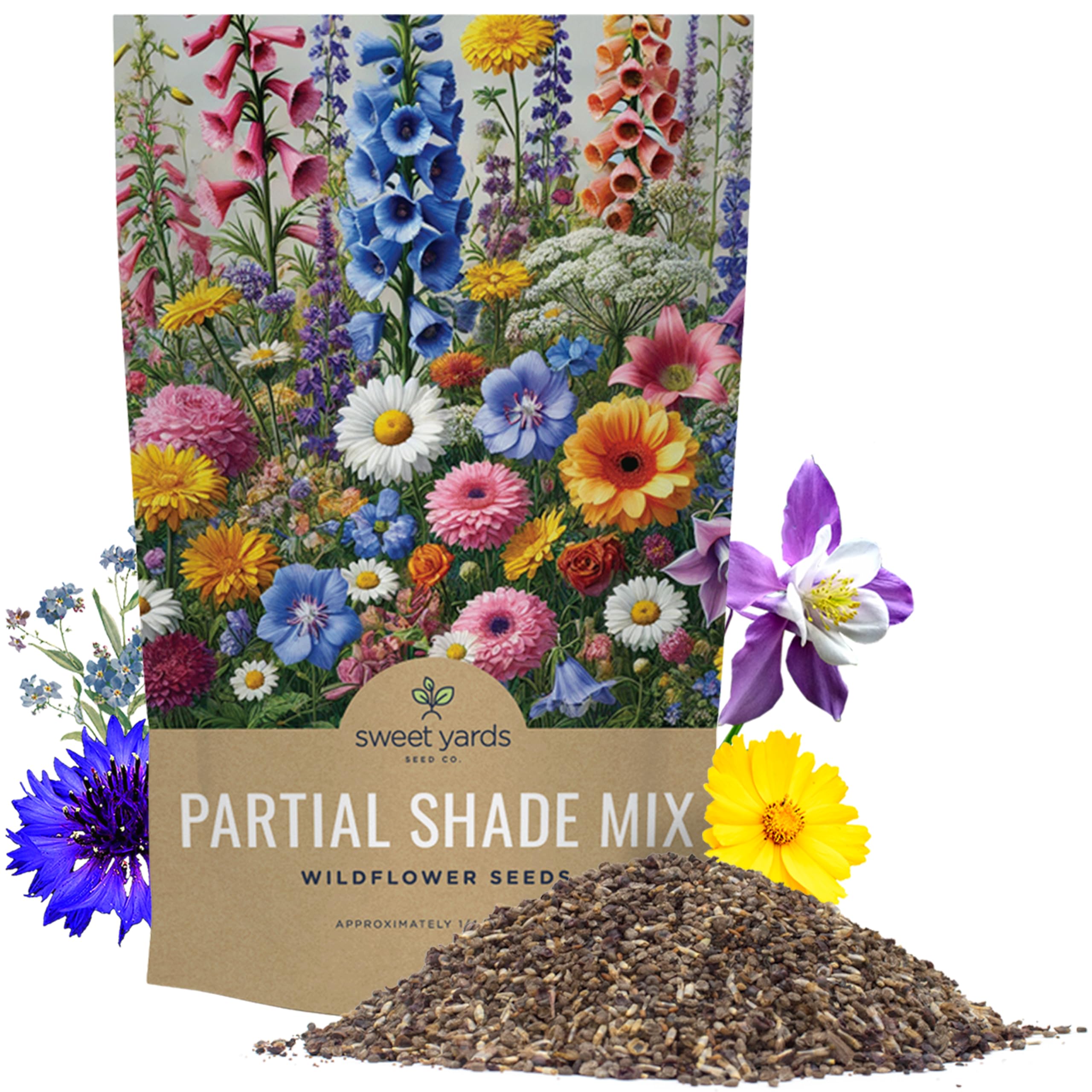 Sweet Yards Bulk Wildflower Seeds Partial Shade Mix