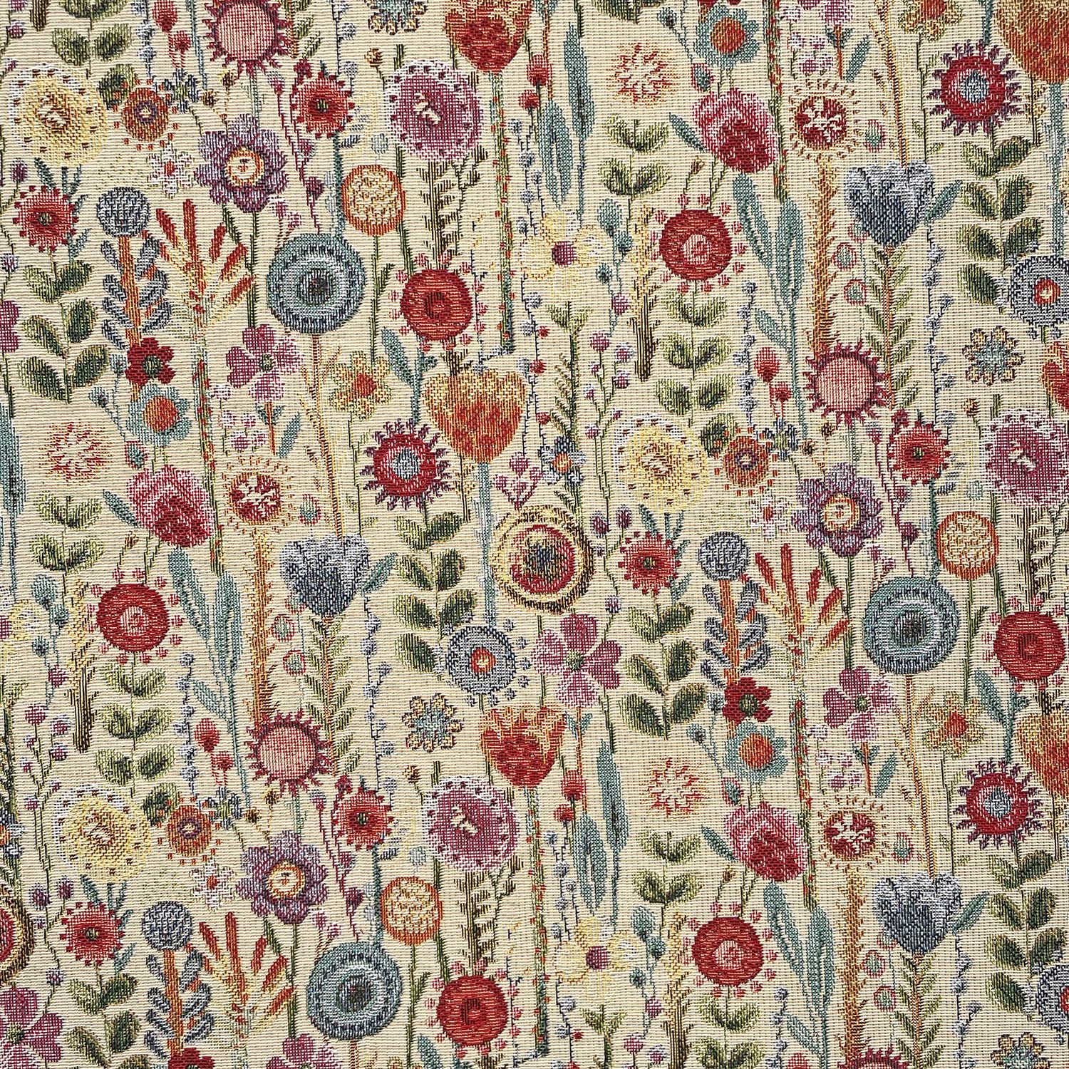 Glamour Secrets Multi Tapestry Fabric - Kew Gardens Floral Colour Upholstery Fabric Material Metre
