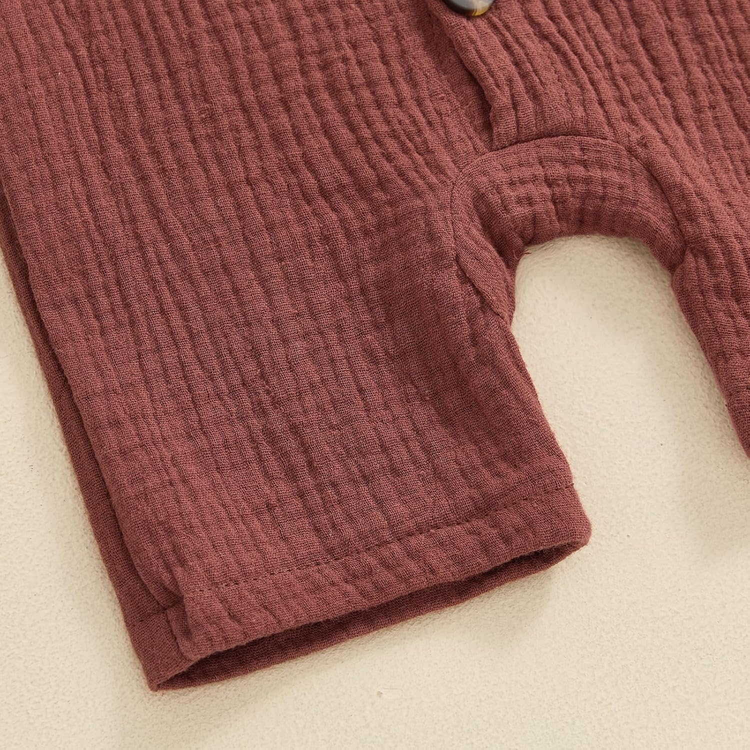 Honganda Summer Baby Boy Cotton Linen Jumpsuit Short Sleeve Button Down Playsuit Romper One Piece Outfit 0-24M - Image 6