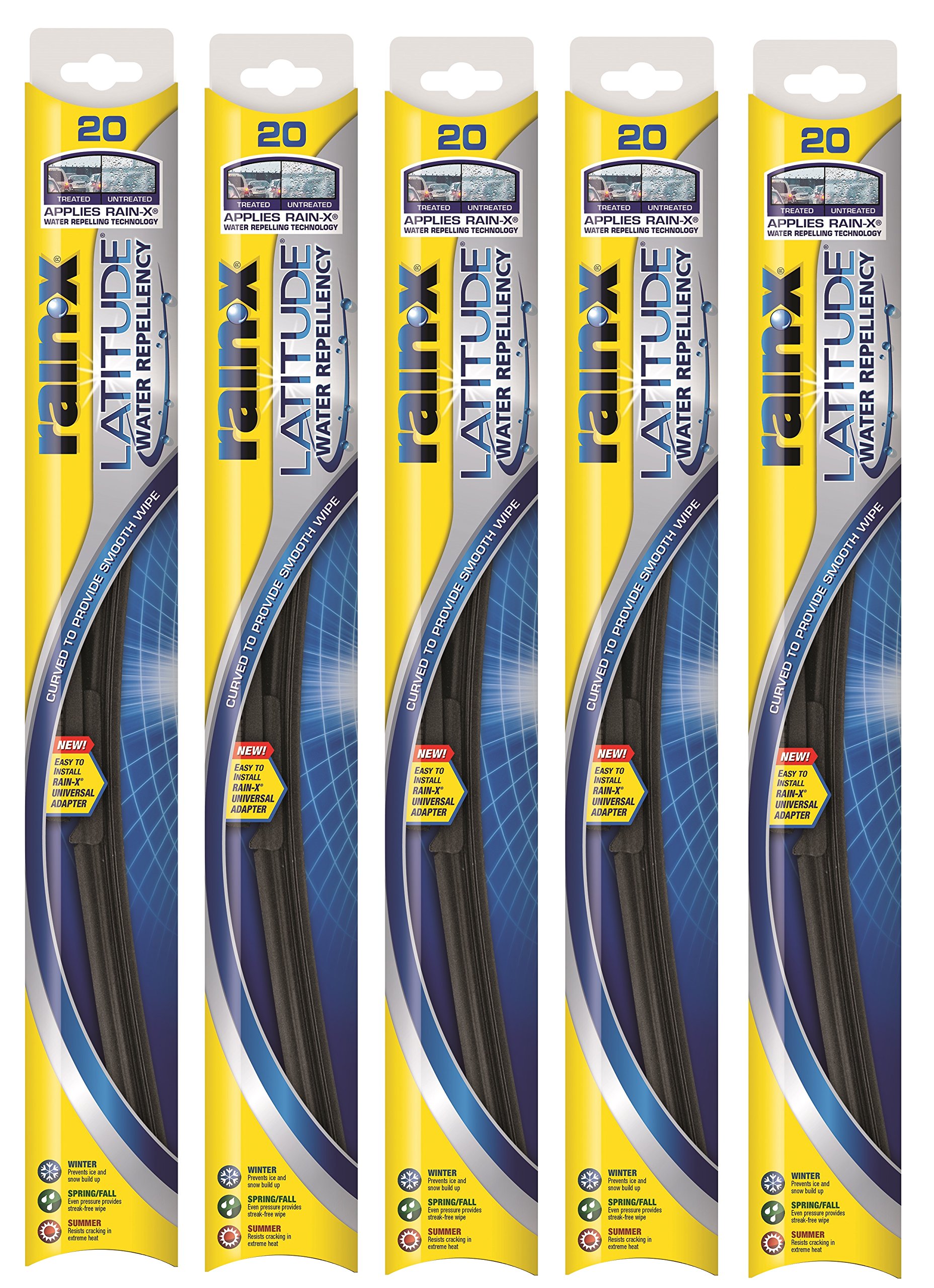Rain-X5079278-2-5PK Latitude 2-IN-1 Water Repellency Wiper Blade, 21" (Pack of 5)